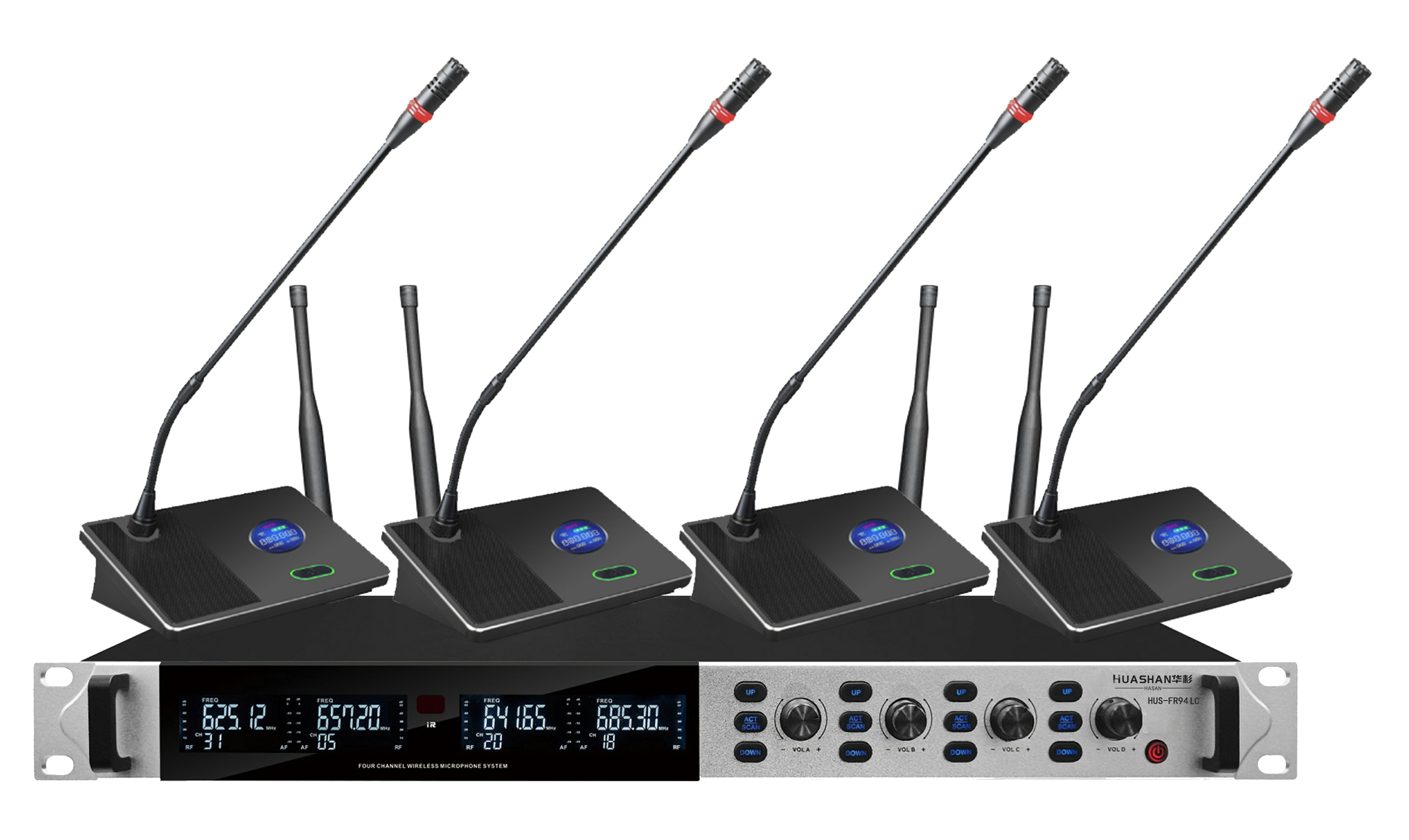 HUS-FR94LC一拖四无线麦克风