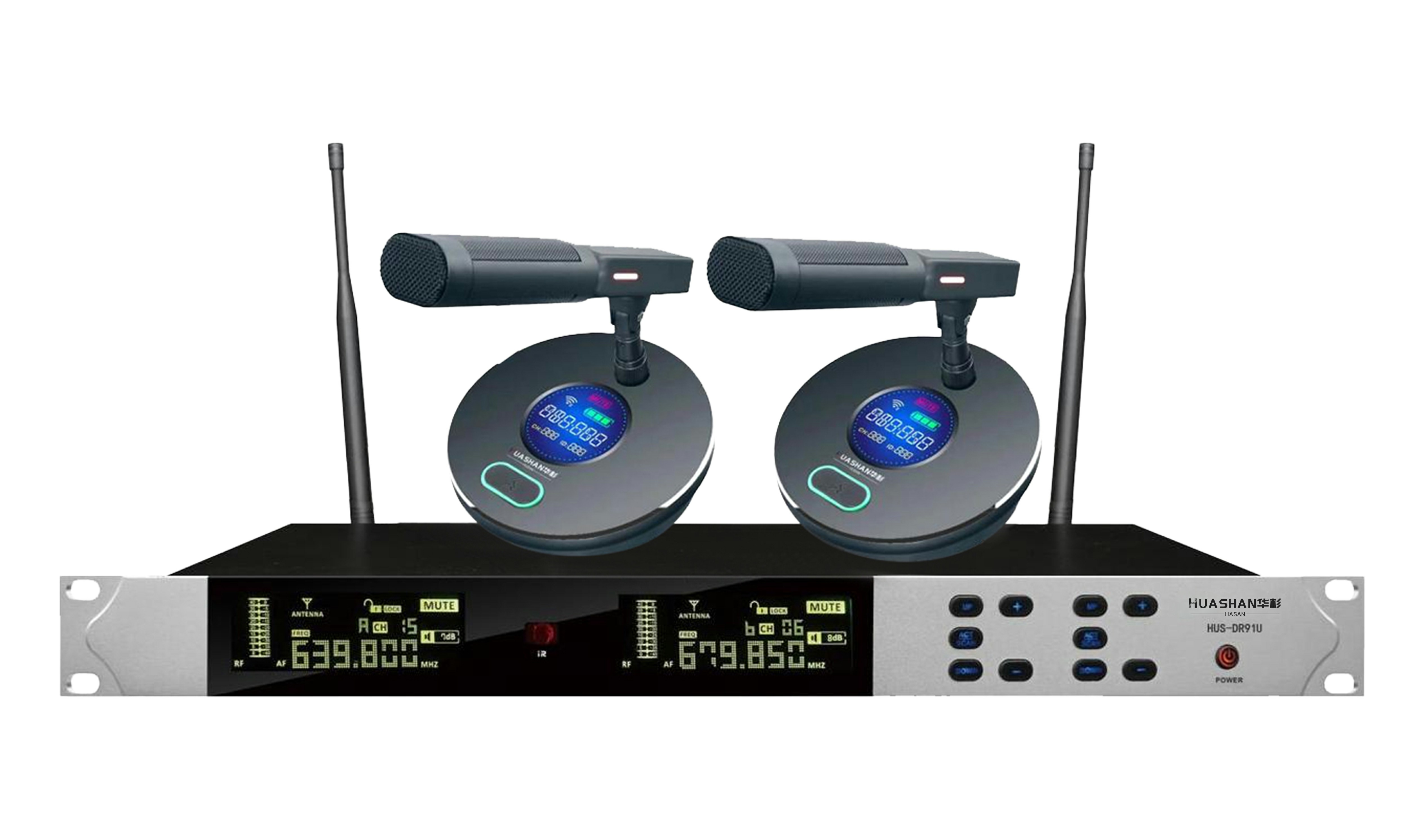 HUS-DR91U 无线一拖二会议话筒短杆