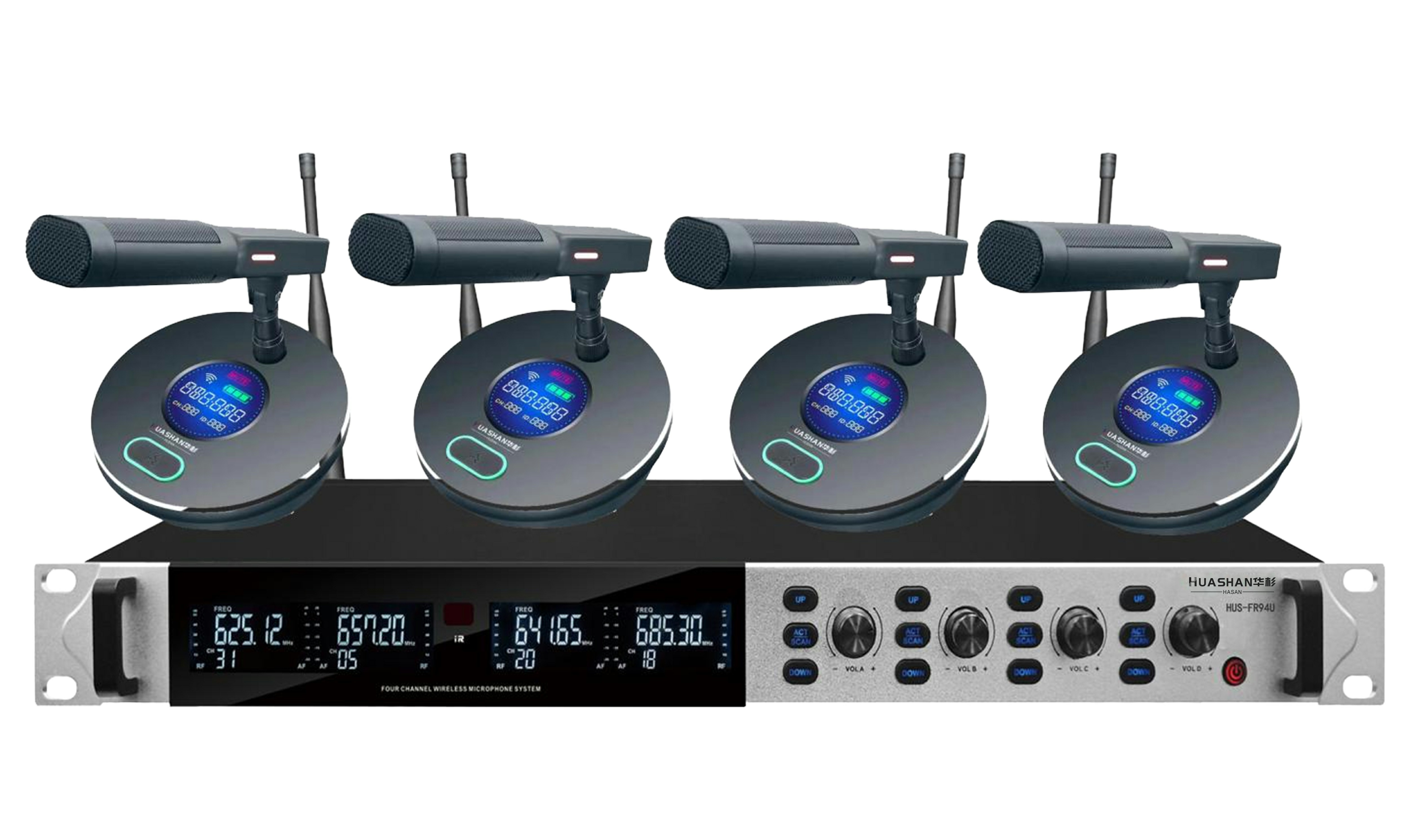 HUS-FR94U 无线一拖四会议话筒短杆