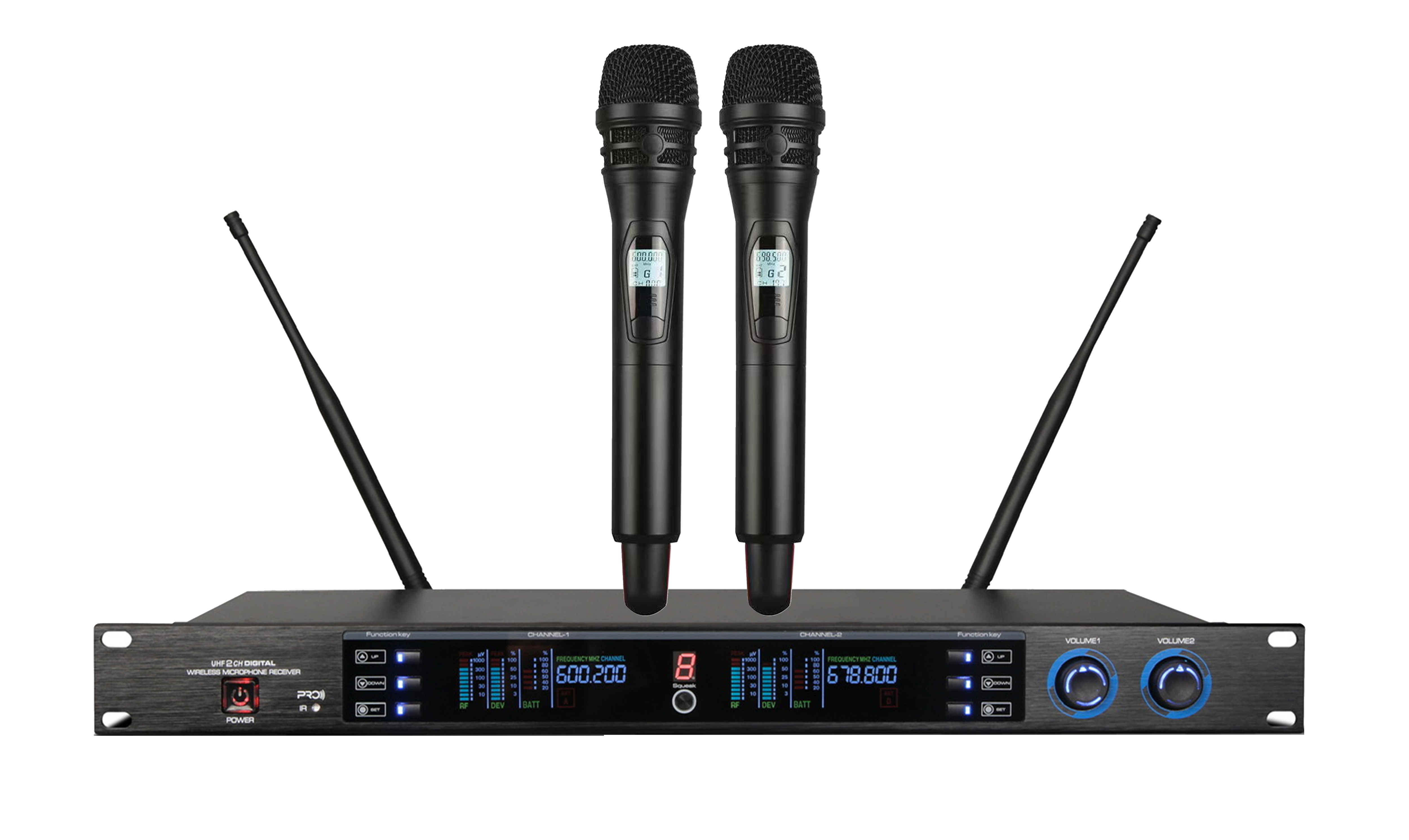 HUS-MX215 无线一拖二无线话筒（手持/头戴/领夹可混搭）